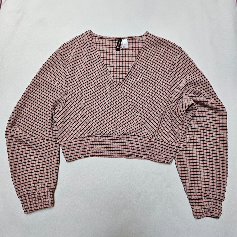 H&M wrapped top MEDIUM Dusty Pink